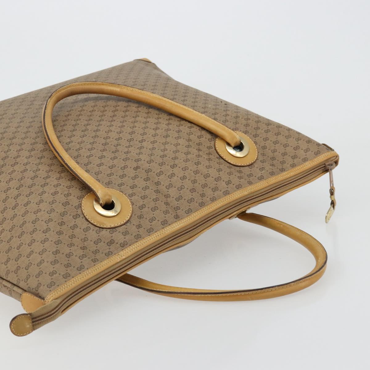 GUCCI Micro GG Supreme Tote Bag PVC Beige Gold 002 4868 39 Auth 176281