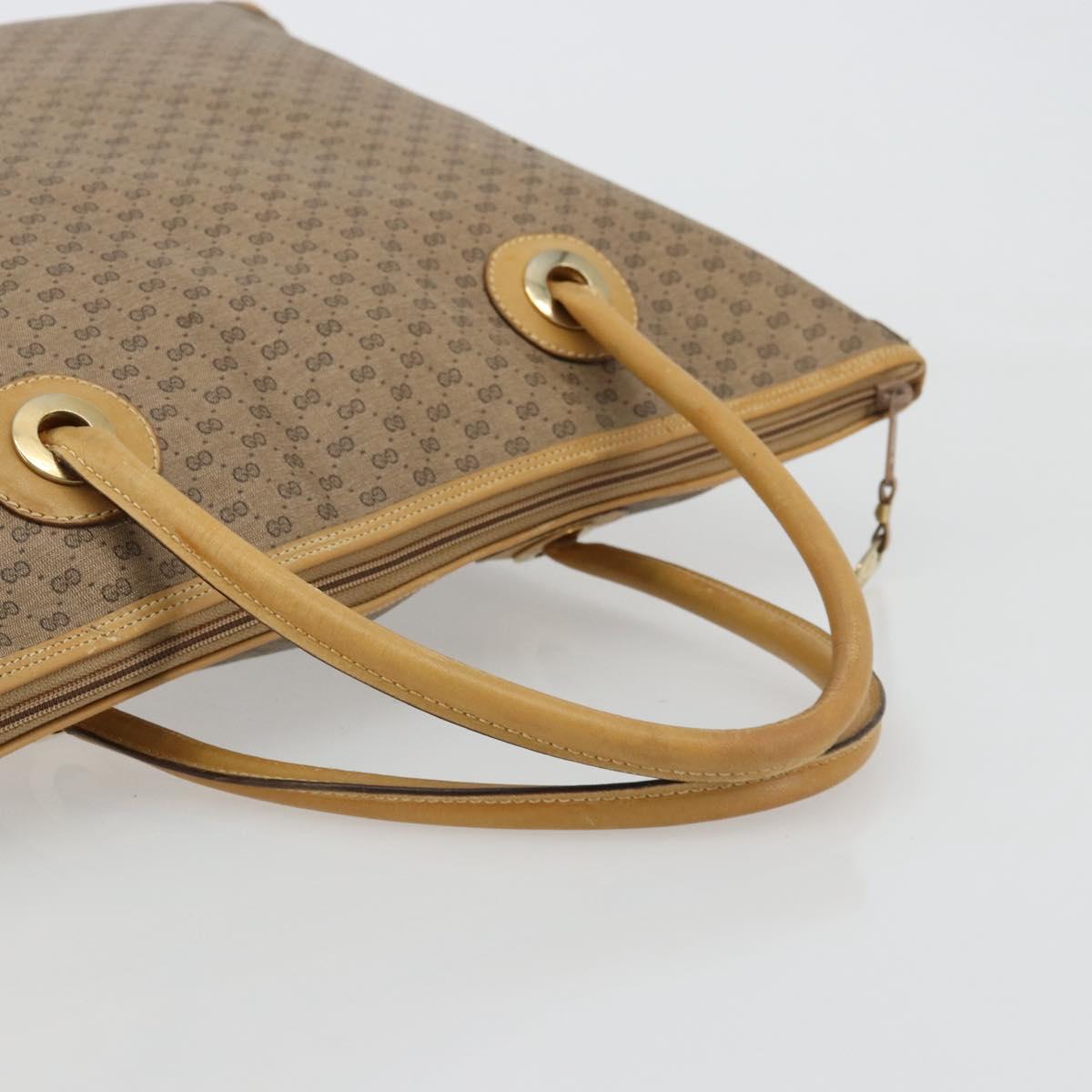 GUCCI Micro GG Supreme Tote Bag PVC Beige Gold 002 4868 39 Auth 176281