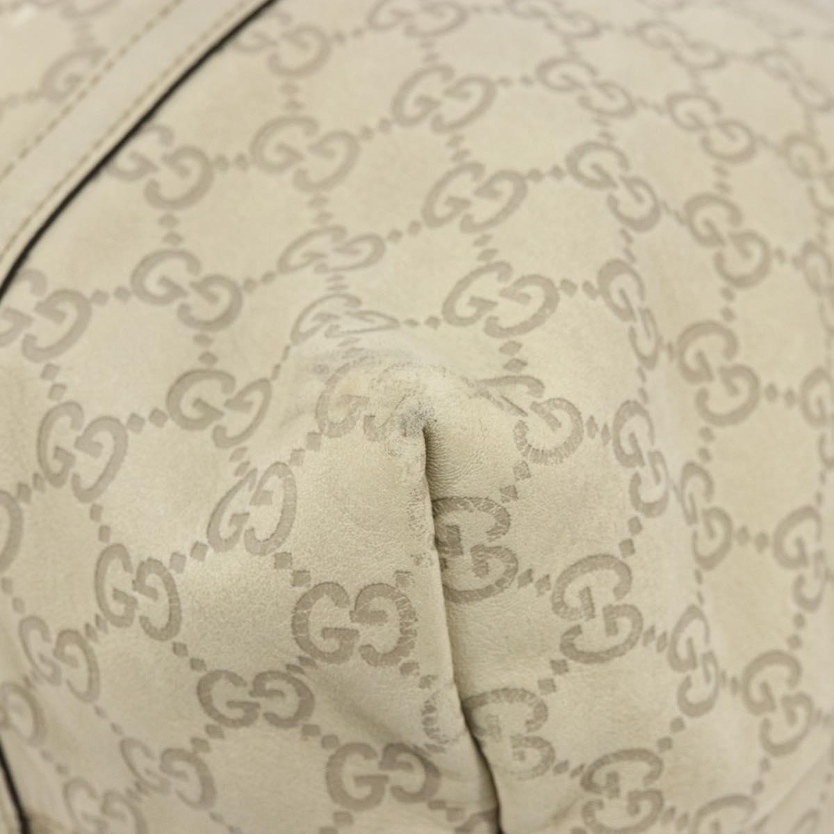 GUCCI GG Canvas Guccissima Tote Bag Leather Ivory Gold 197954 Auth 176287