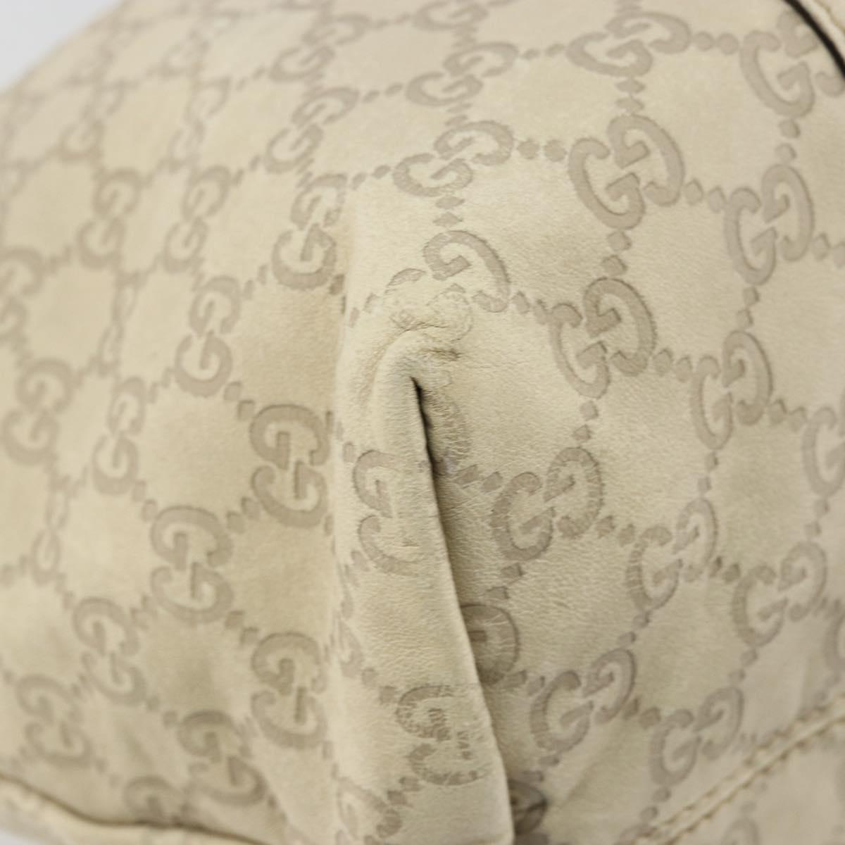 GUCCI GG Canvas Guccissima Tote Bag Leather Ivory Gold 197954 Auth 176287
