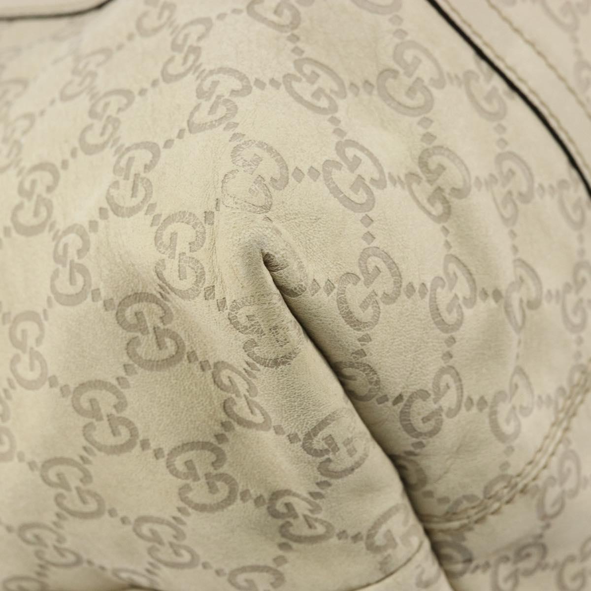 GUCCI GG Canvas Guccissima Tote Bag Leather Ivory Gold 197954 Auth 176287