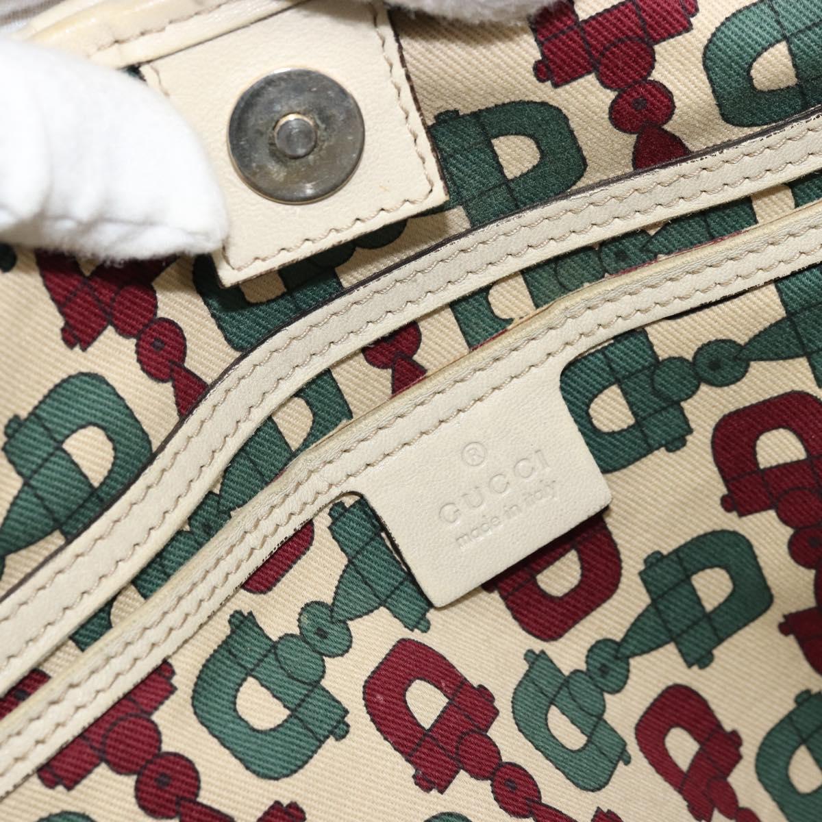 GUCCI GG Canvas Guccissima Tote Bag Leather Ivory Gold 197954 Auth 176287