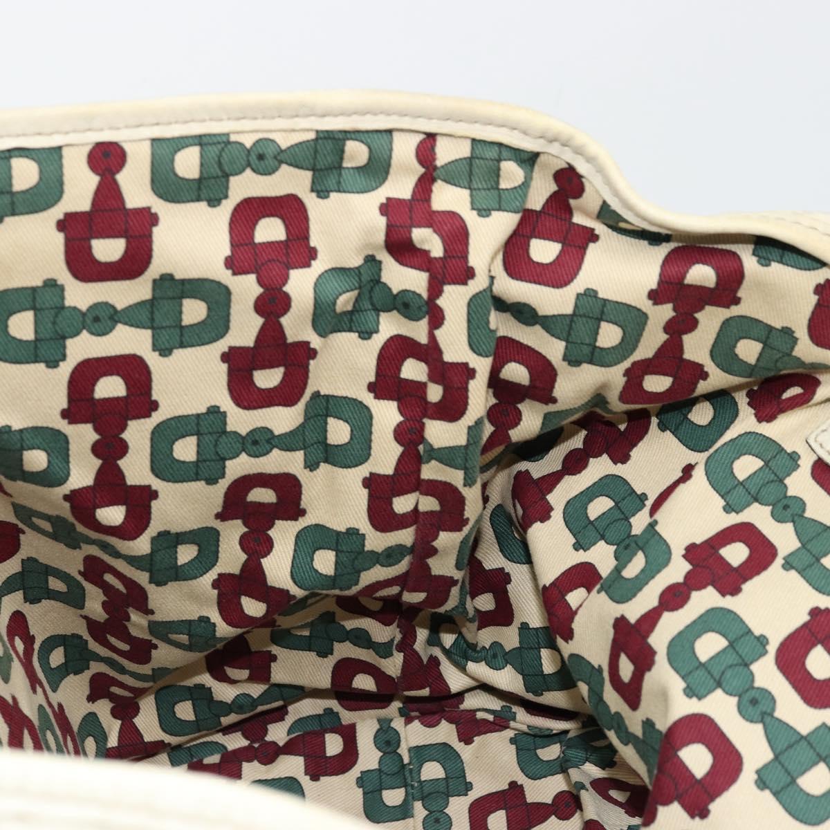 GUCCI GG Canvas Guccissima Tote Bag Leather Ivory Gold 197954 Auth 176287