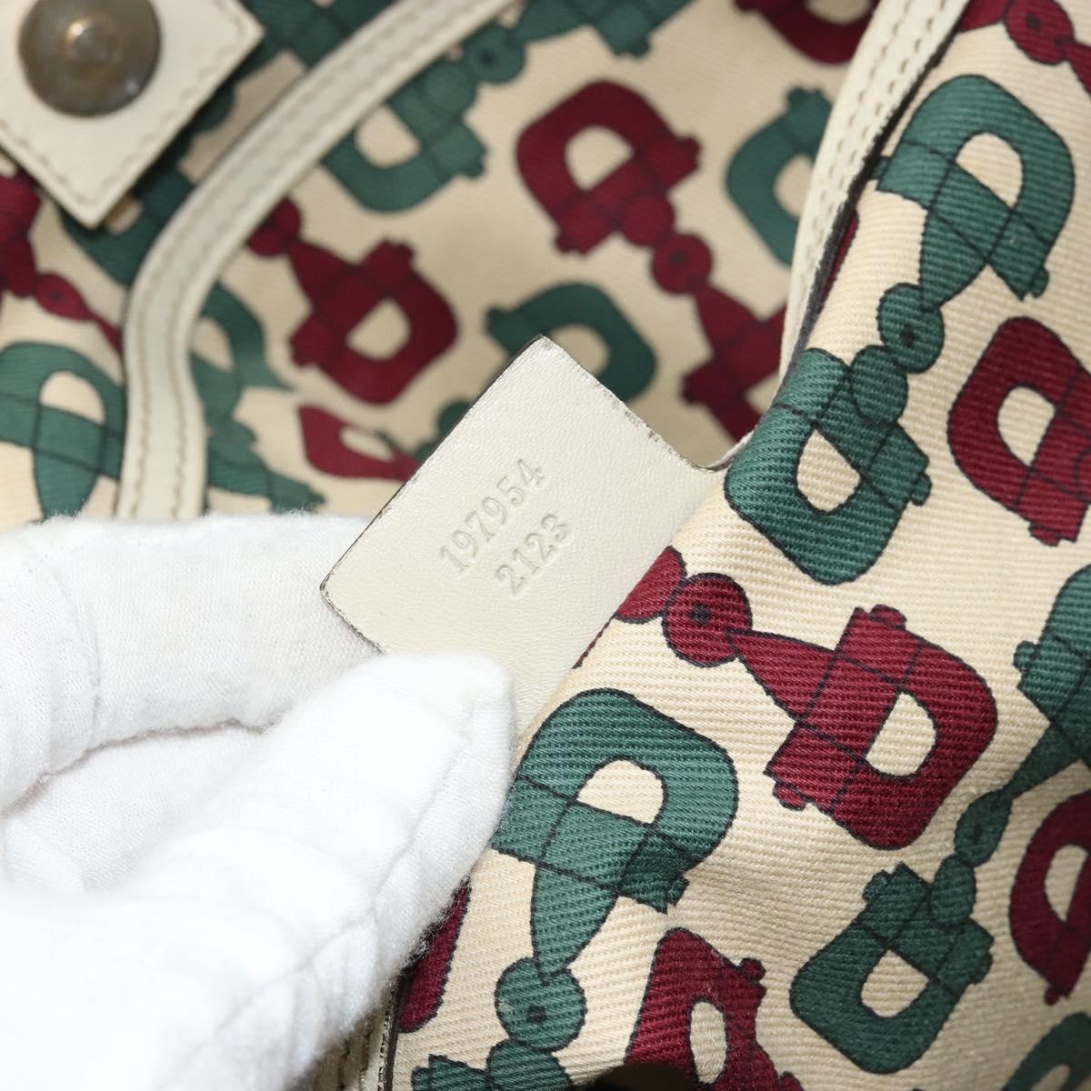 GUCCI GG Canvas Guccissima Tote Bag Leather Ivory Gold 197954 Auth 176287