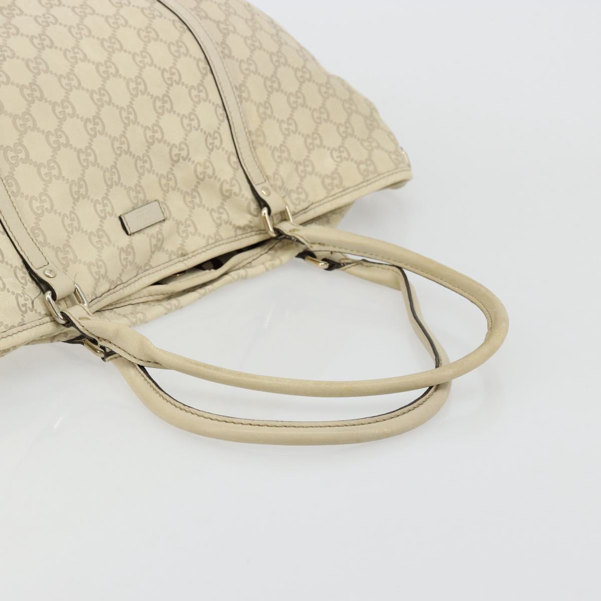 GUCCI GG Canvas Guccissima Tote Bag Leather Ivory Gold 197954 Auth 176287