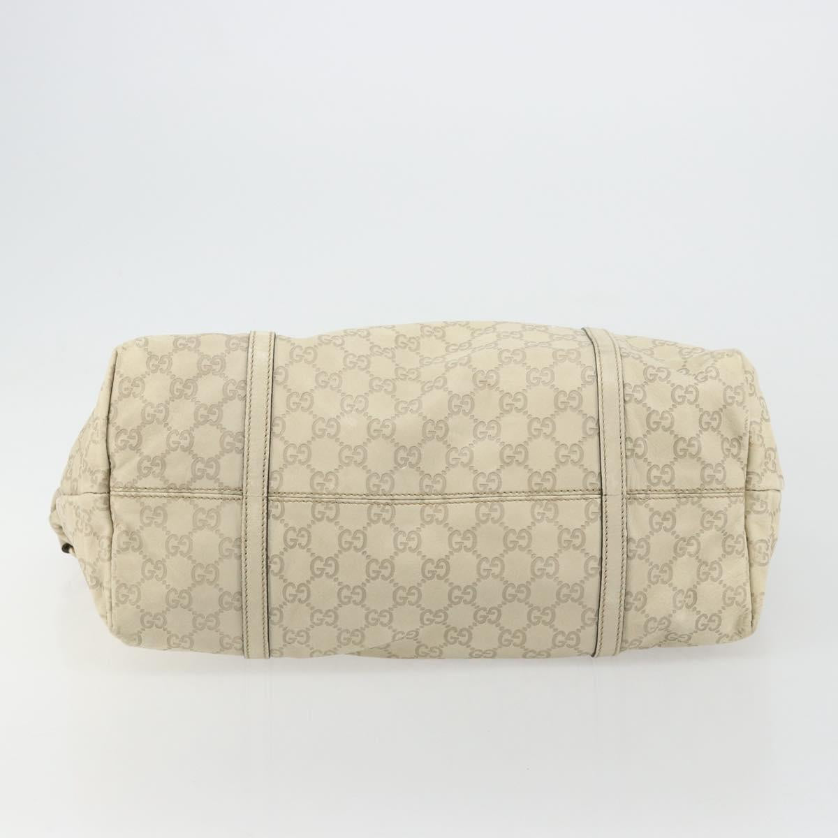 GUCCI GG Canvas Guccissima Tote Bag Leather Ivory Gold 197954 Auth 176287