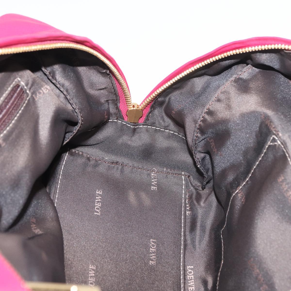 LOEWE Anagram Americana 28 Hand Bag Leather Pink Gold Auth 176302A