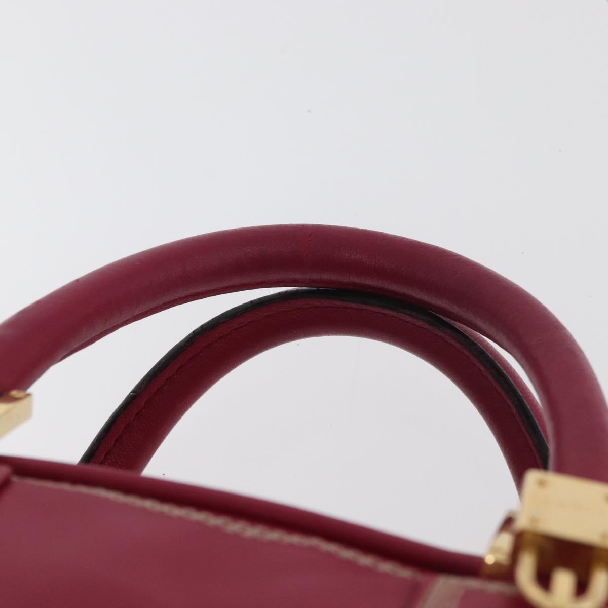 LOEWE Anagram Americana 28 Hand Bag Leather Pink Gold Auth 176302A