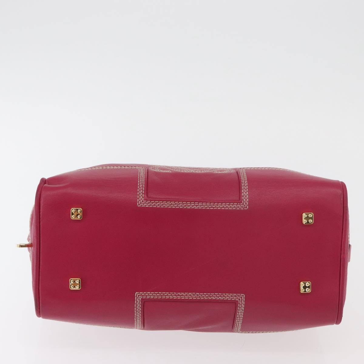 LOEWE Anagram Americana 28 Hand Bag Leather Pink Gold Auth 176302A