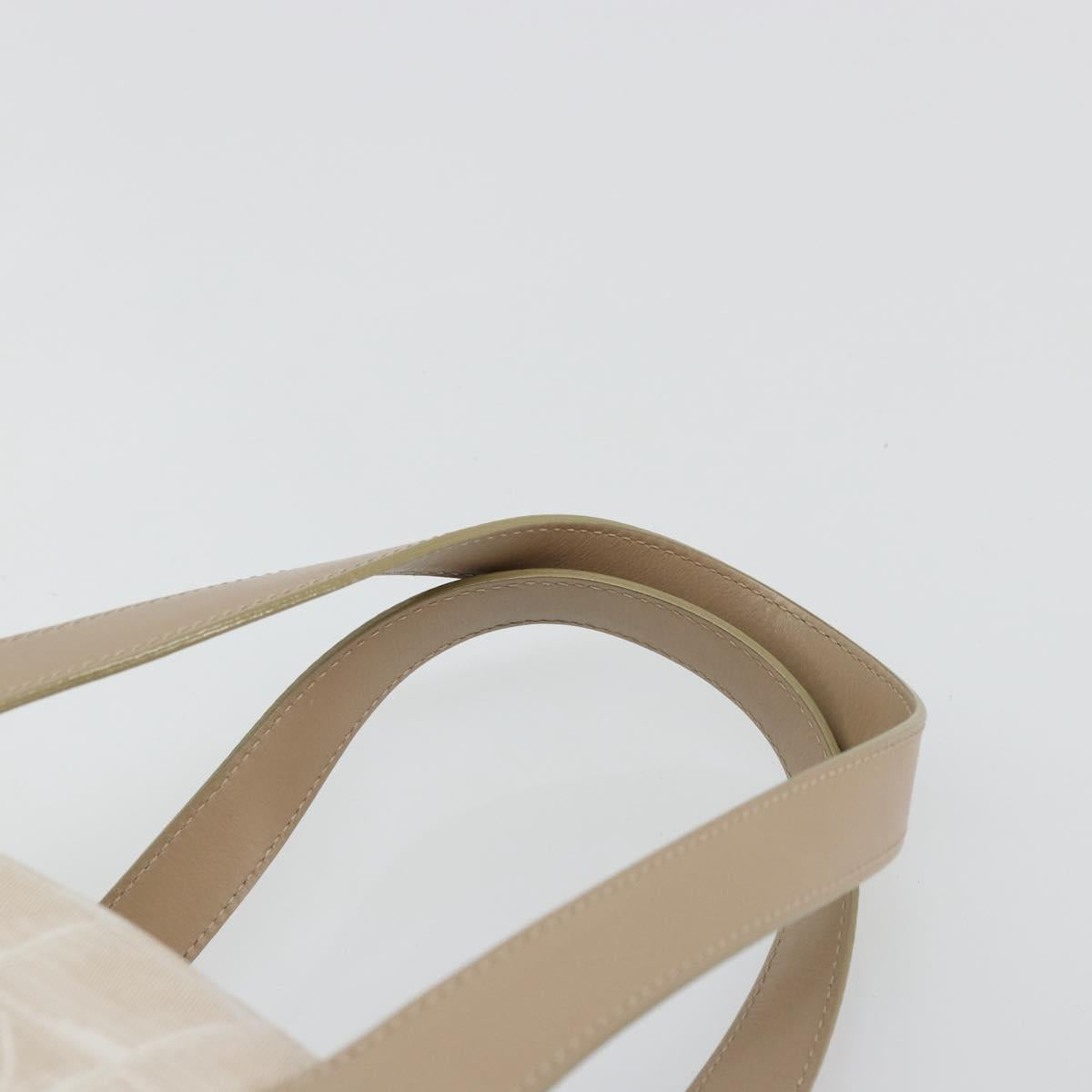 CHANEL New Travel Line Hand Bag Nylon Ivory Gold CC Auth 176303A