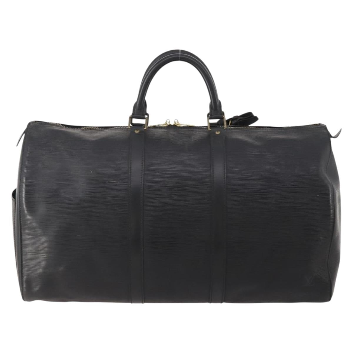 LOUIS VUITTON Epi Keepall 50 Boston Bag Black M42962 LV Auth 176314