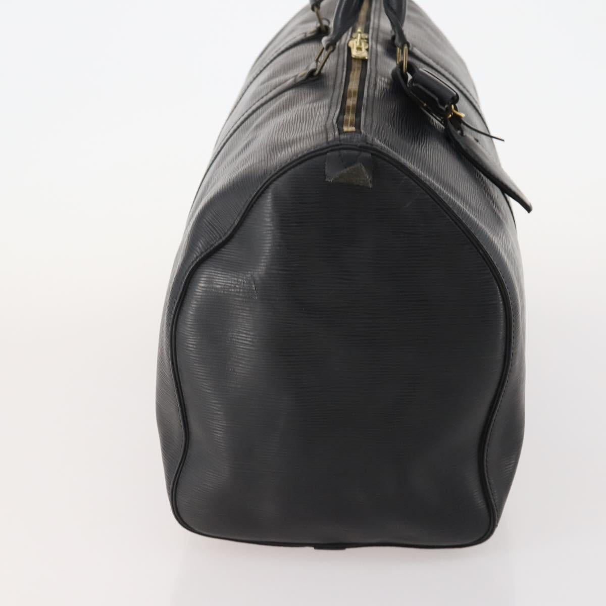 LOUIS VUITTON Epi Keepall 50 Boston Bag Black M42962 LV Auth 176314