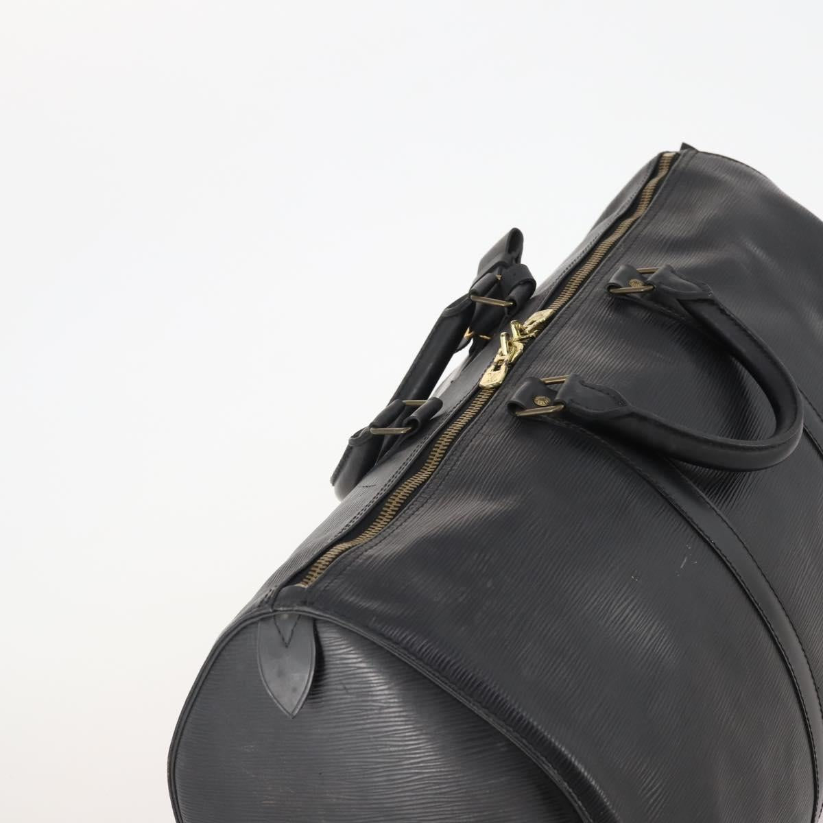 LOUIS VUITTON Epi Keepall 50 Boston Bag Black M42962 LV Auth 176314