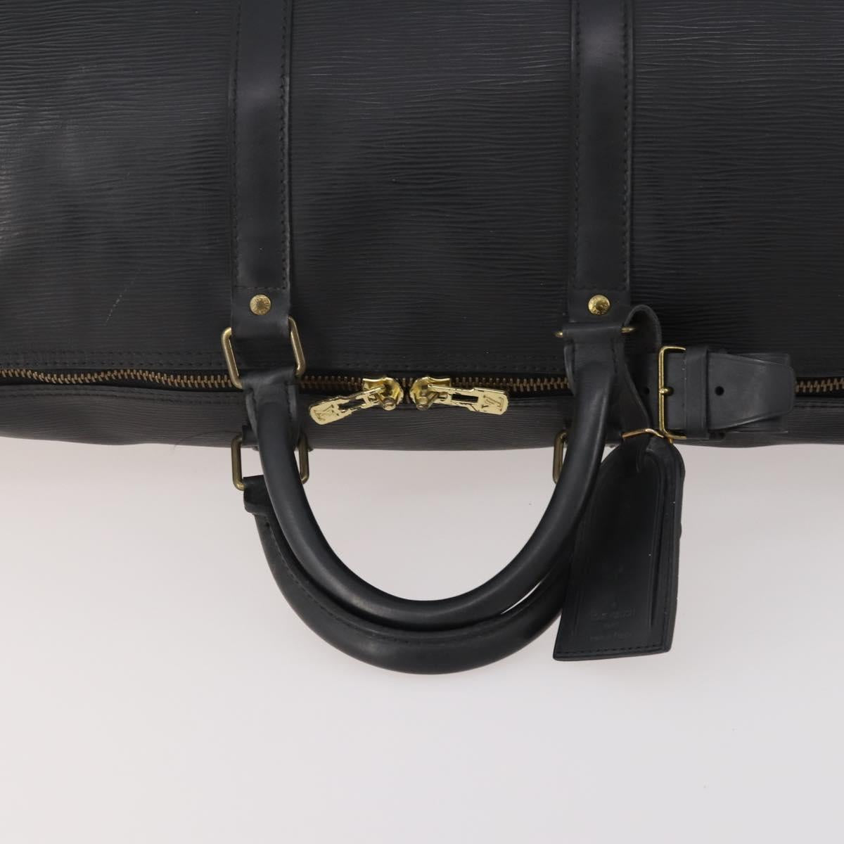 LOUIS VUITTON Epi Keepall 50 Boston Bag Black M42962 LV Auth 176314