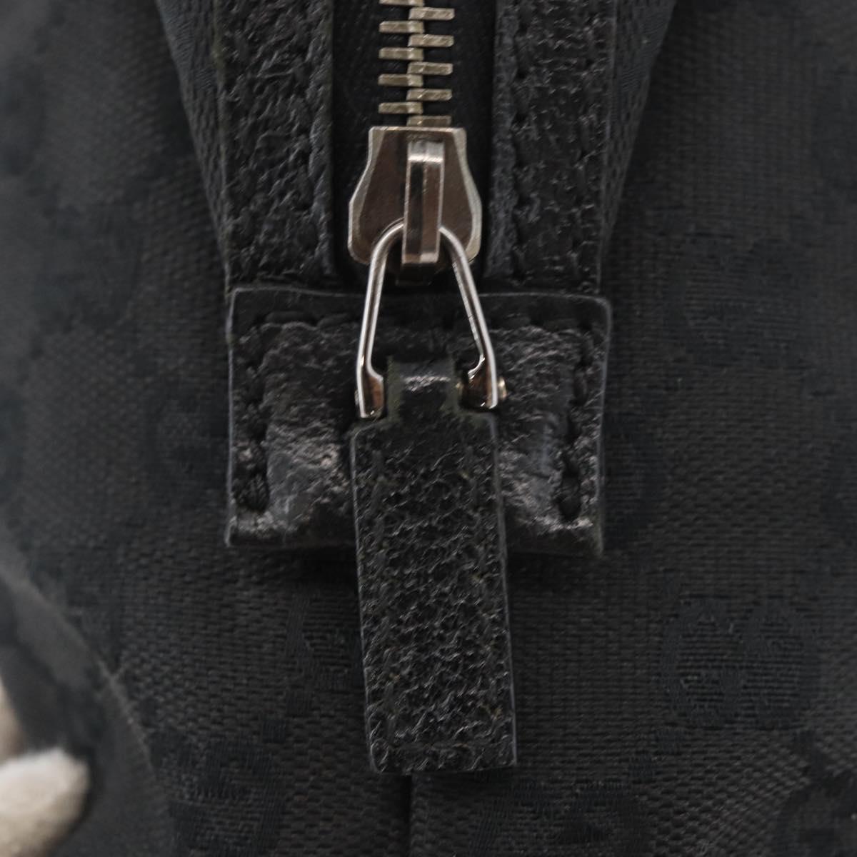 GUCCI GG Canvas Hand Bag Black Silver 113009 Auth 176335