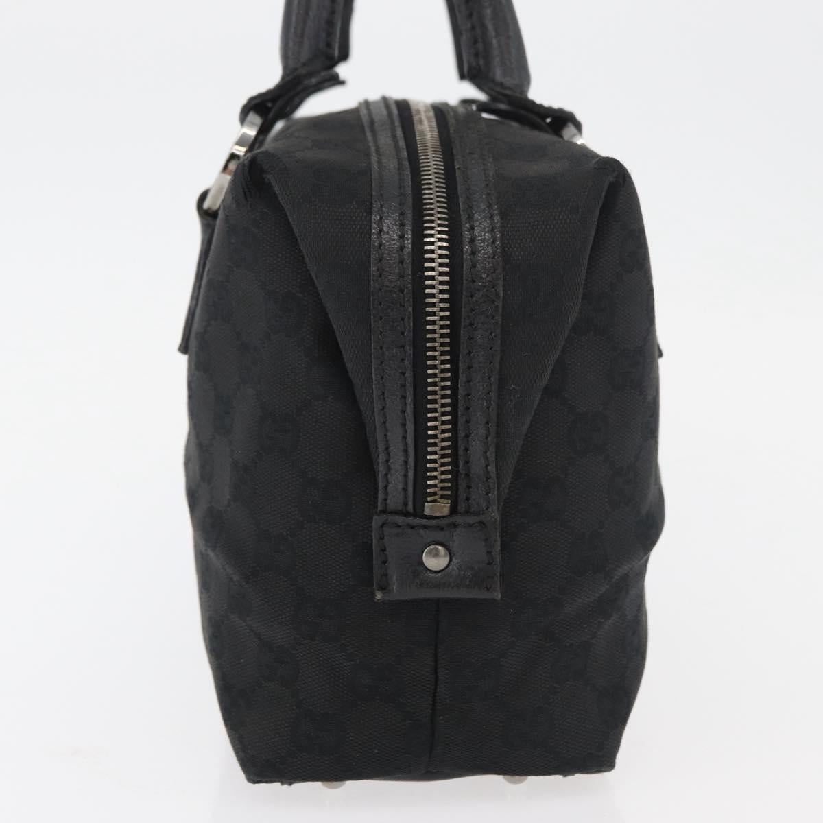 GUCCI GG Canvas Hand Bag Black Silver 113009 Auth 176335