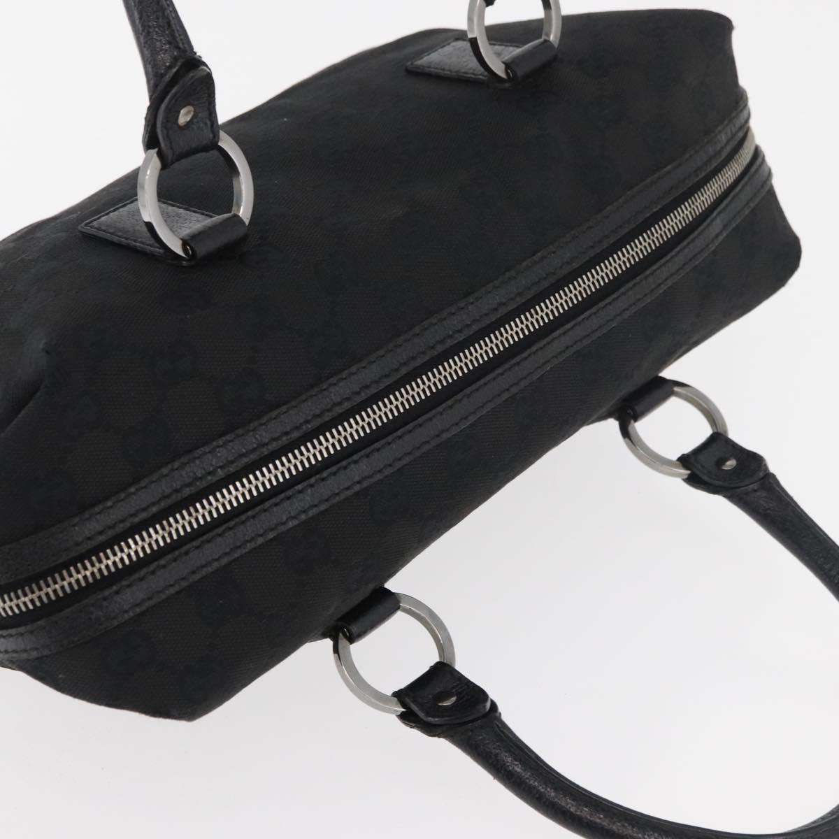GUCCI GG Canvas Hand Bag Black Silver 113009 Auth 176335