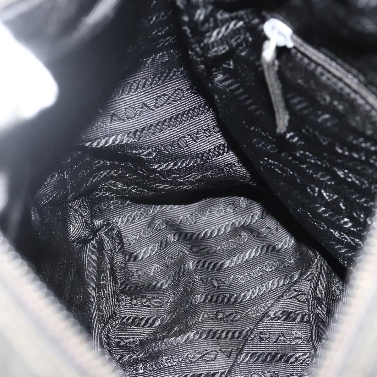 PRADA Shoulder Bag Nylon Black Silver Auth 176347
