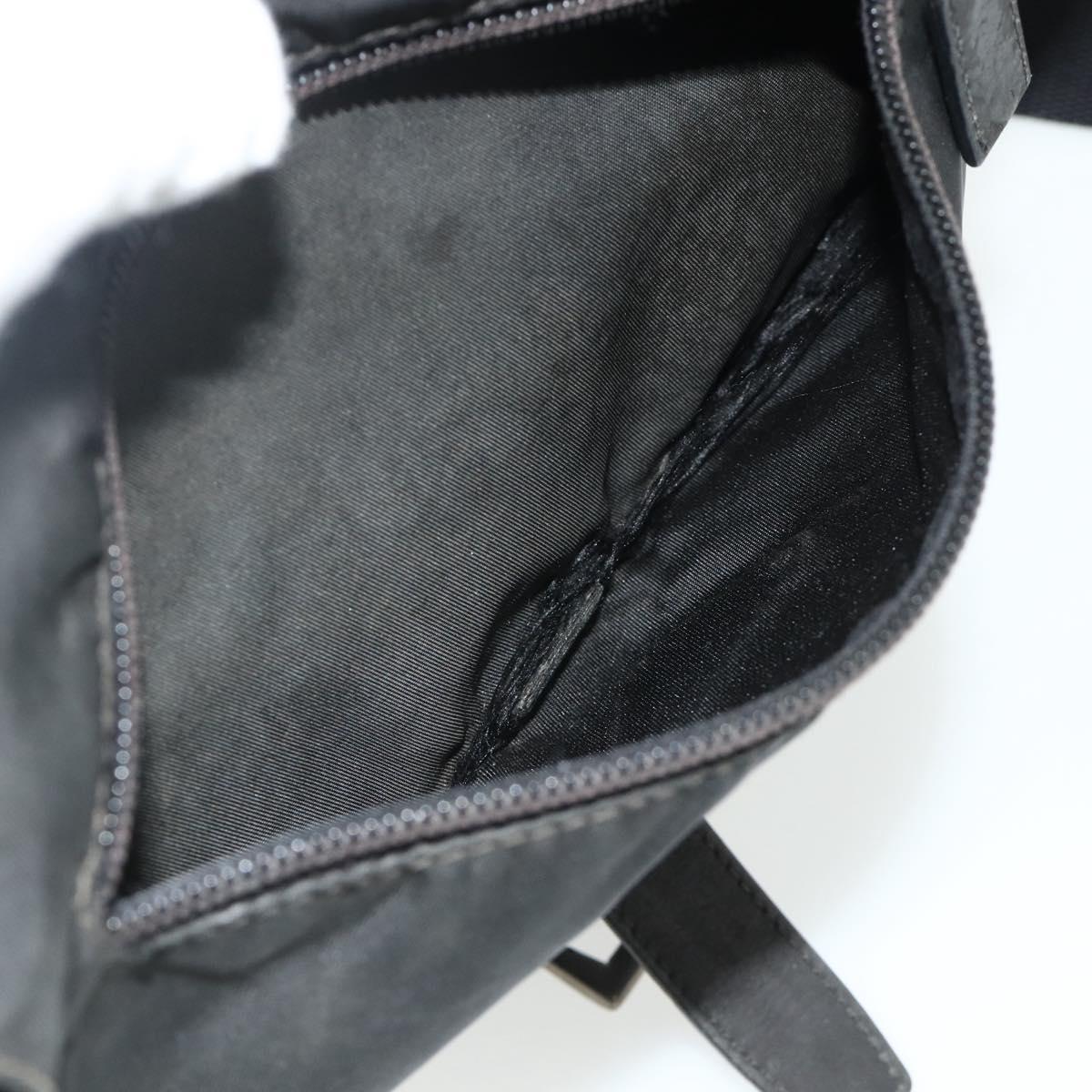PRADA Shoulder Bag Nylon Black Silver Auth 176347