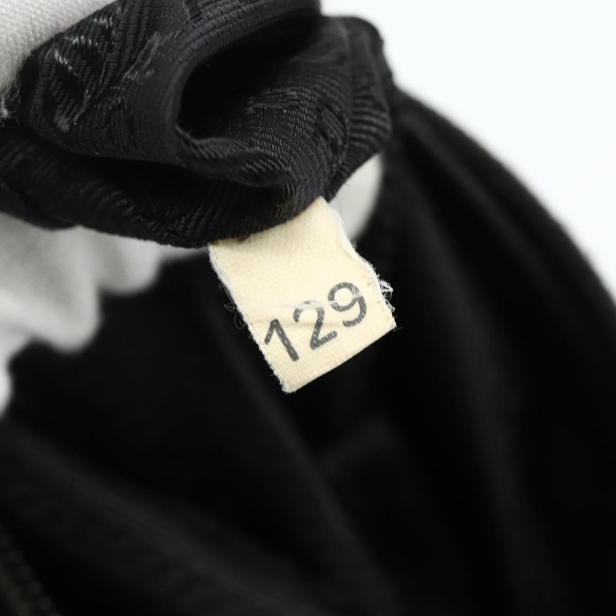 PRADA Shoulder Bag Nylon Black Silver Auth 176347