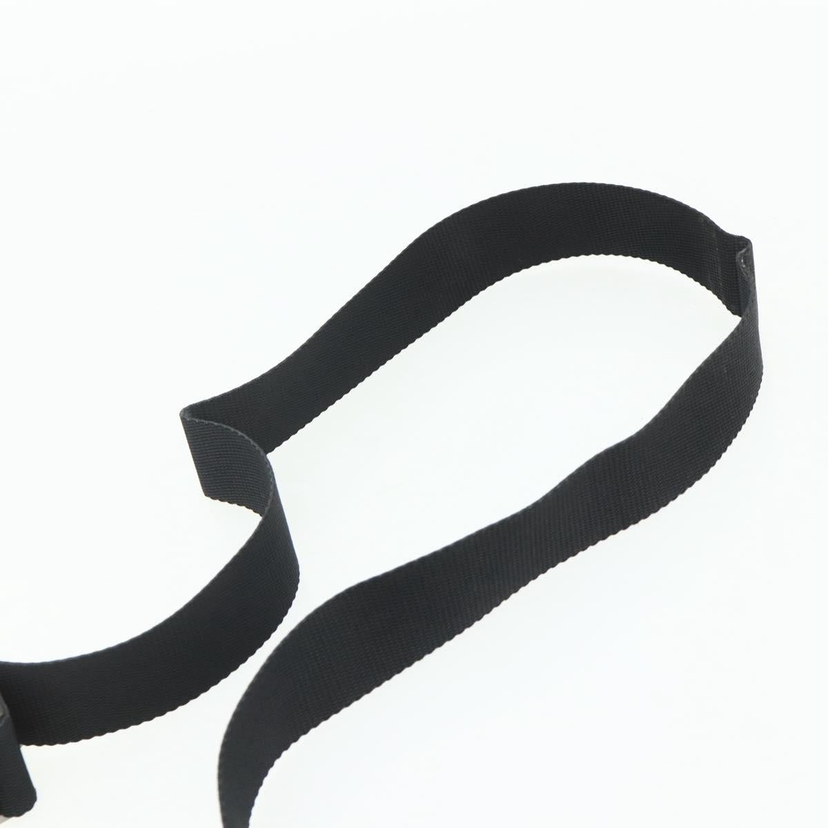PRADA Shoulder Bag Nylon Black Silver Auth 176347