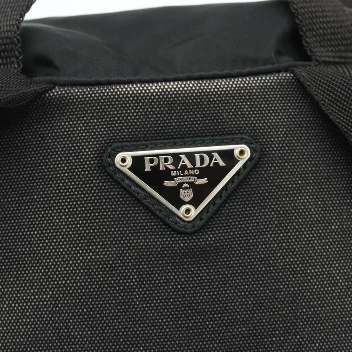 PRADA Backpack Nylon Black Silver Auth 176348A