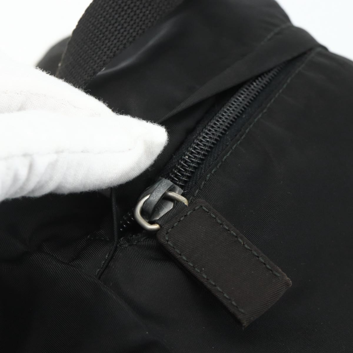 PRADA Backpack Nylon Black Silver Auth 176348A