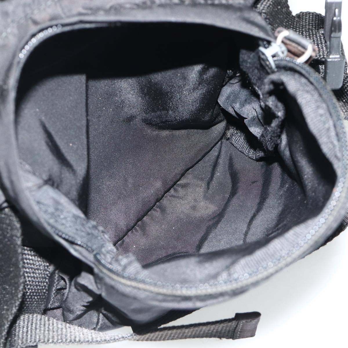 PRADA Backpack Nylon Black Silver Auth 176348A