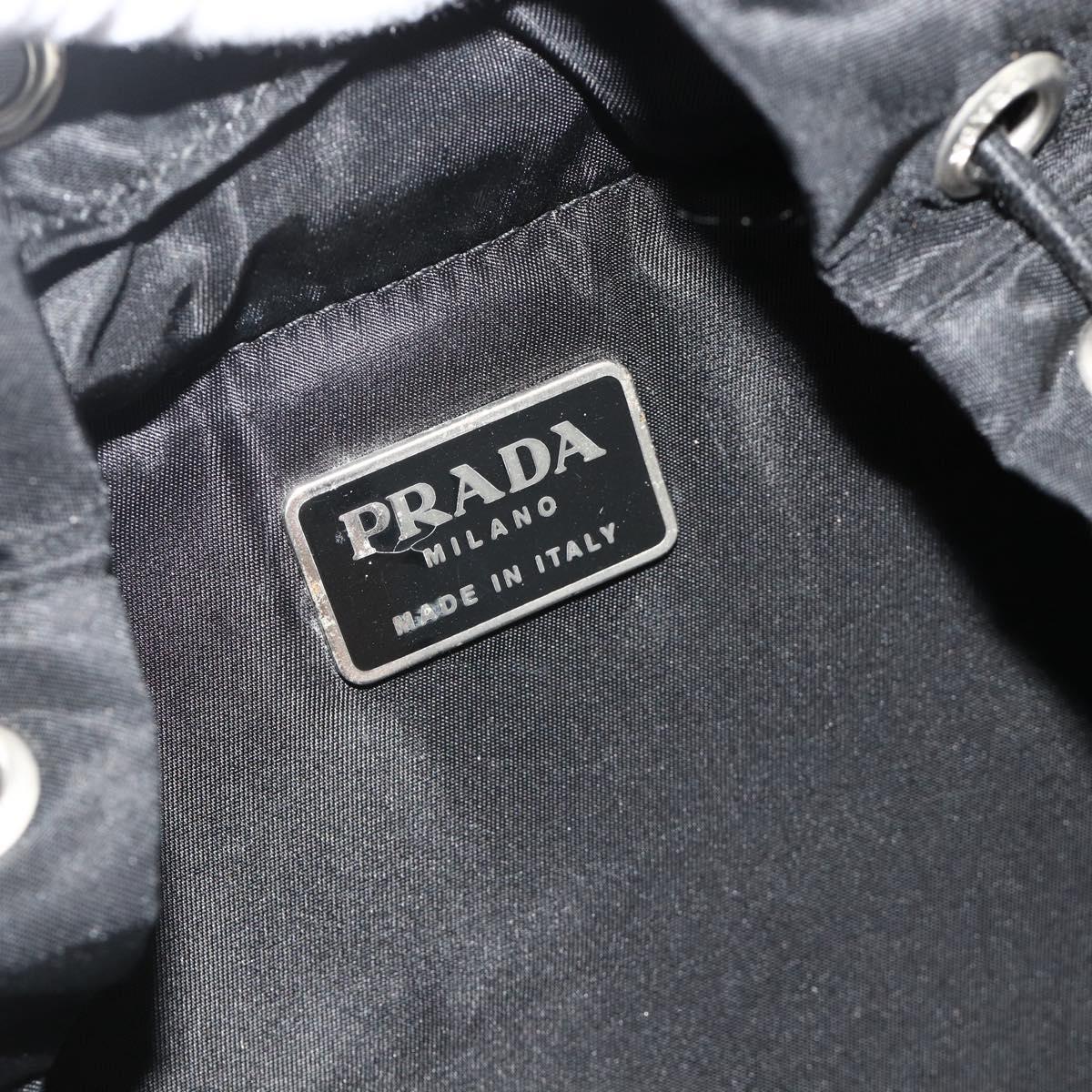 PRADA Backpack Nylon Black Silver Auth 176348A