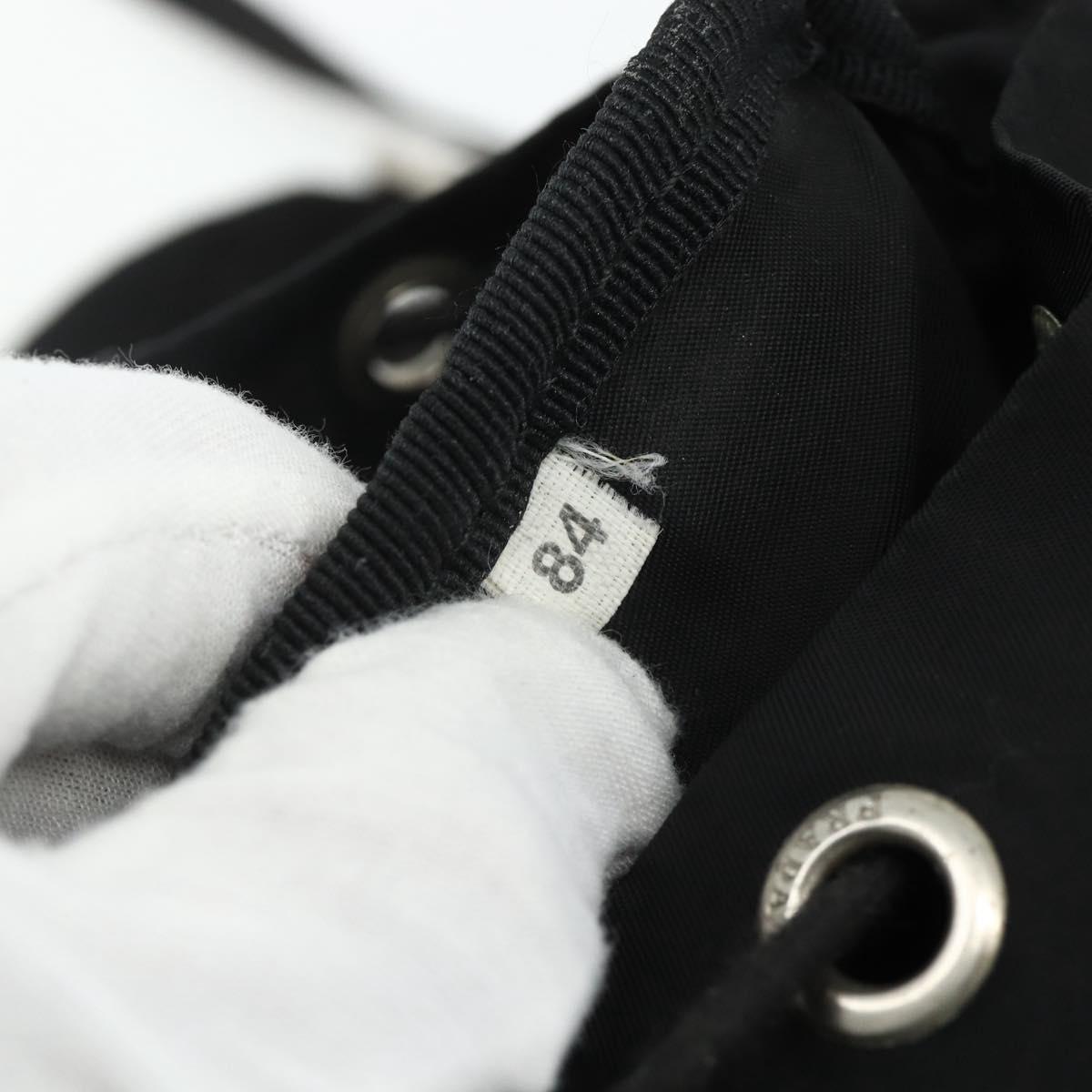 PRADA Backpack Nylon Black Silver Auth 176348A