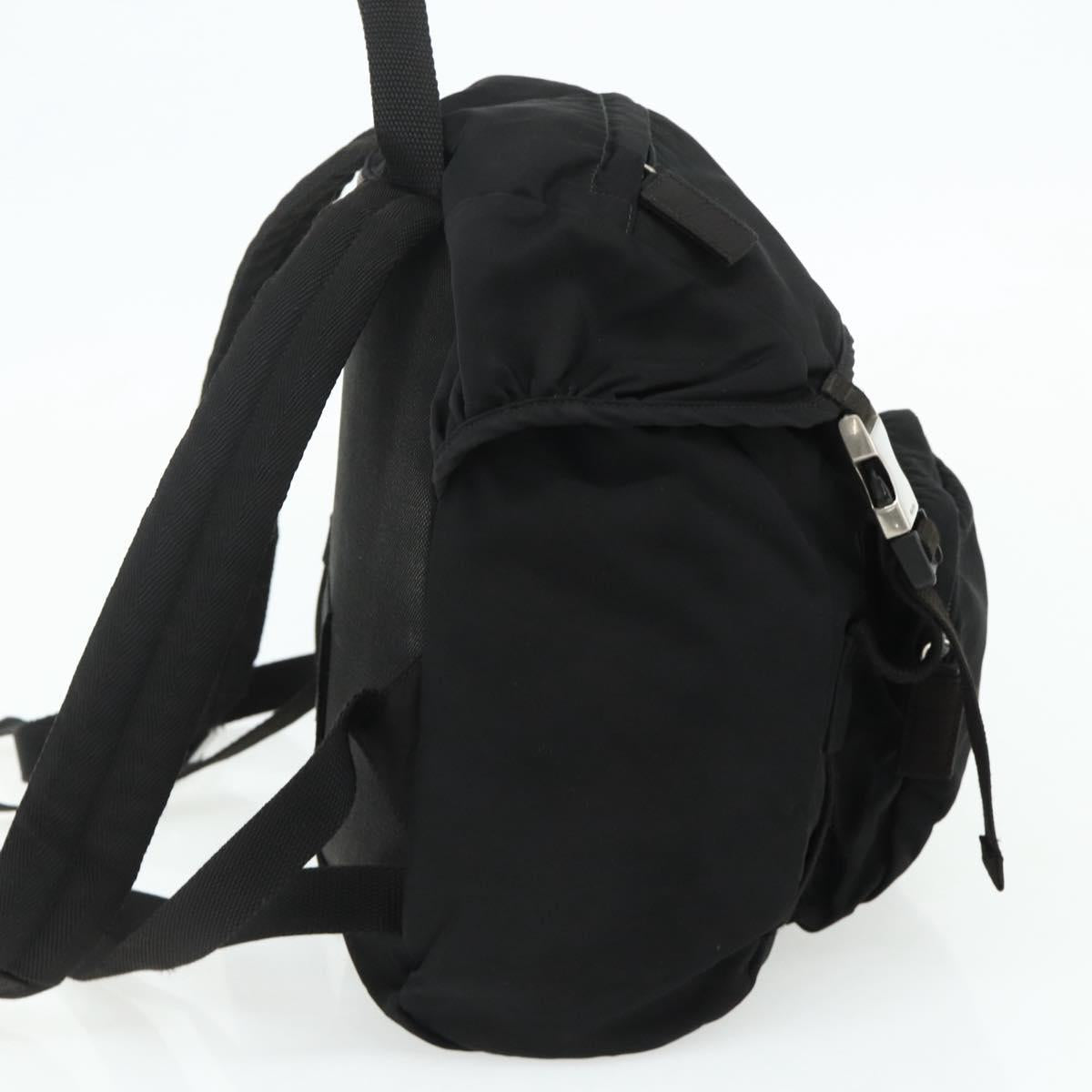 PRADA Backpack Nylon Black Silver Auth 176348A