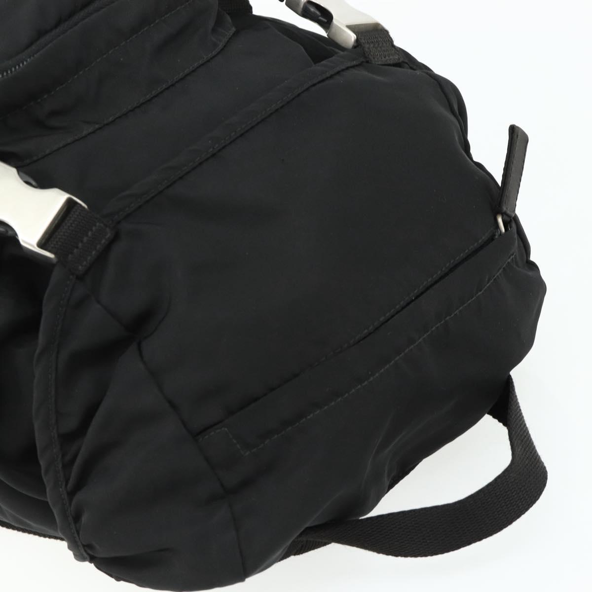 PRADA Backpack Nylon Black Silver Auth 176348A