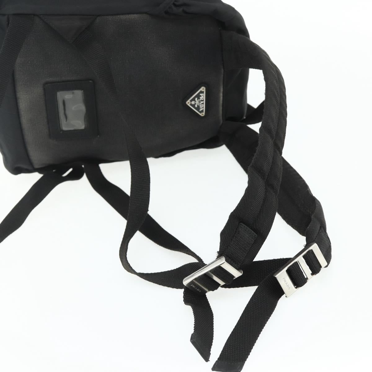 PRADA Backpack Nylon Black Silver Auth 176348A