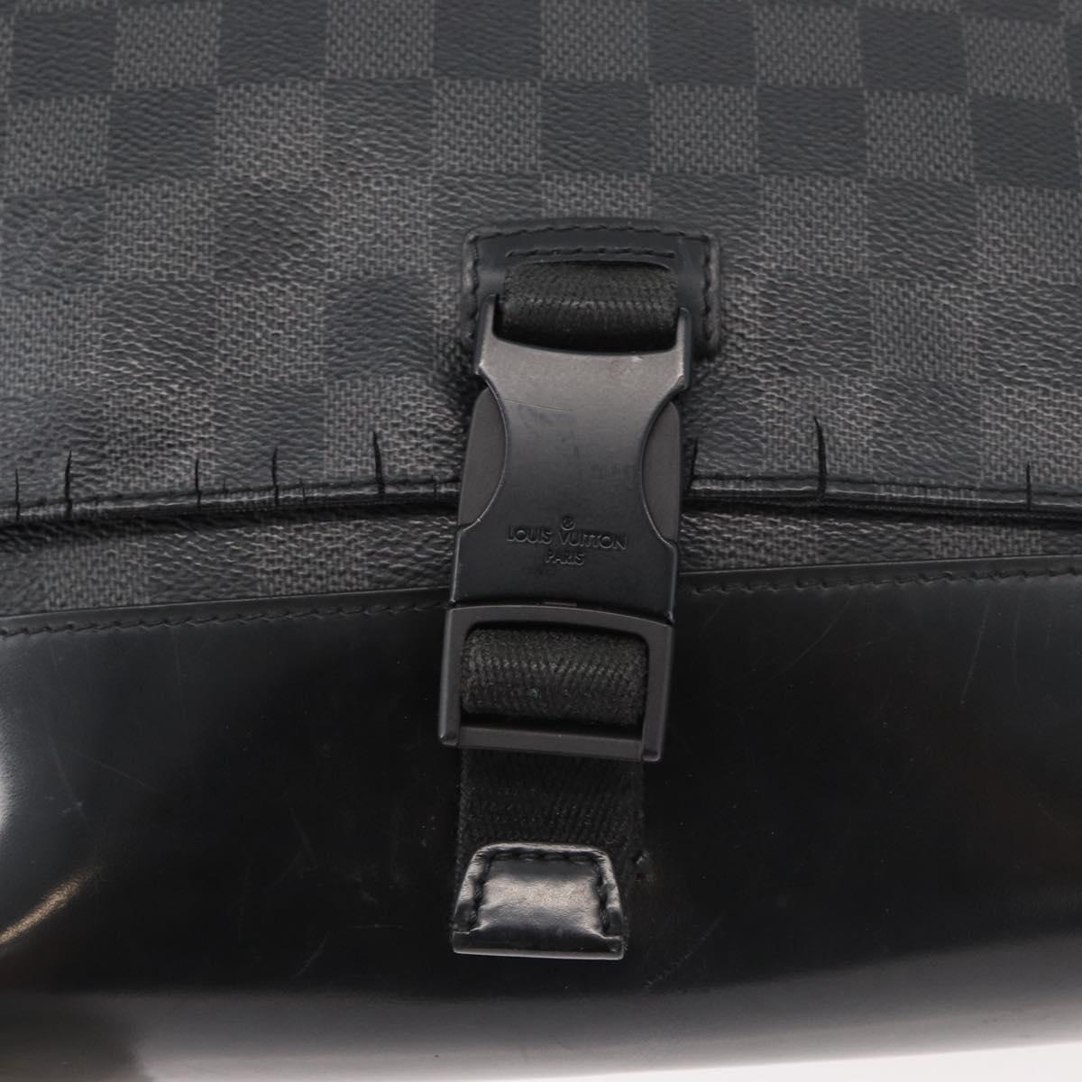 LOUIS VUITTON Damier Graphite Messenger PM Shoulder Bag N41457 LV Auth 176357