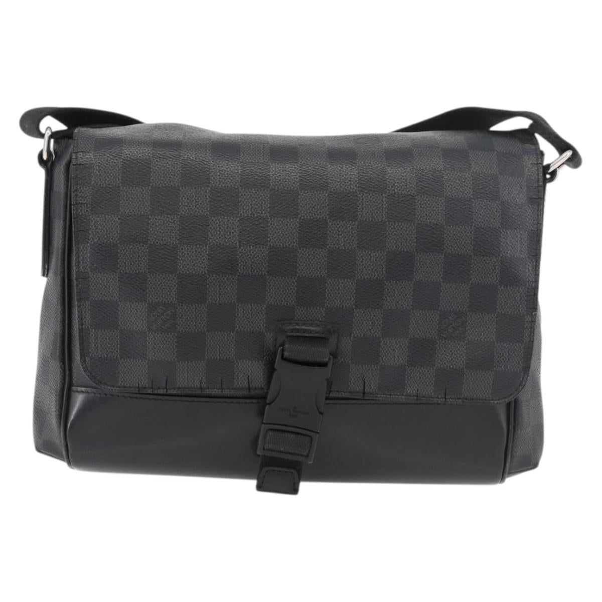 LOUIS VUITTON Damier Graphite Messenger PM Shoulder Bag N41457 LV Auth 176357