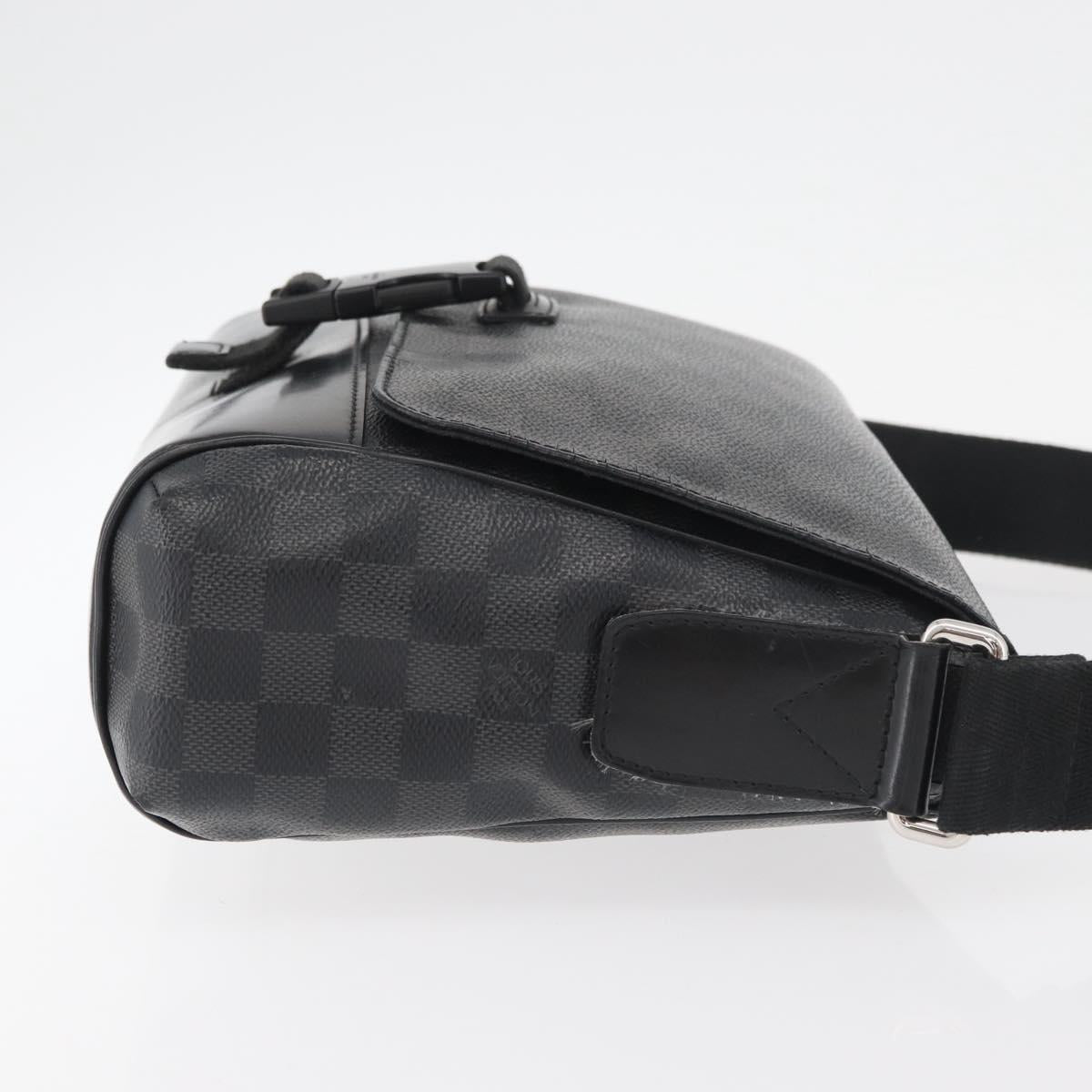 LOUIS VUITTON Damier Graphite Messenger PM Shoulder Bag N41457 LV Auth 176357