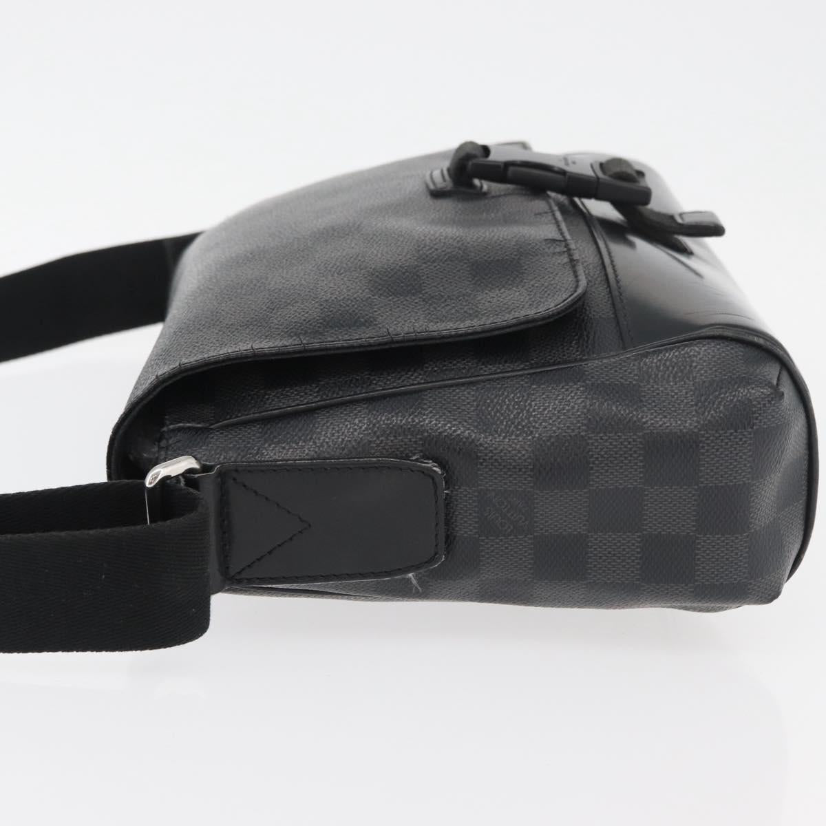 LOUIS VUITTON Damier Graphite Messenger PM Shoulder Bag N41457 LV Auth 176357