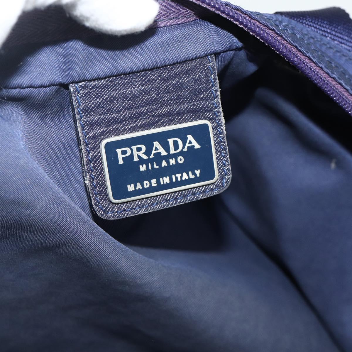 PRADA Tote Bag Nylon Navy Silver Auth 176361A