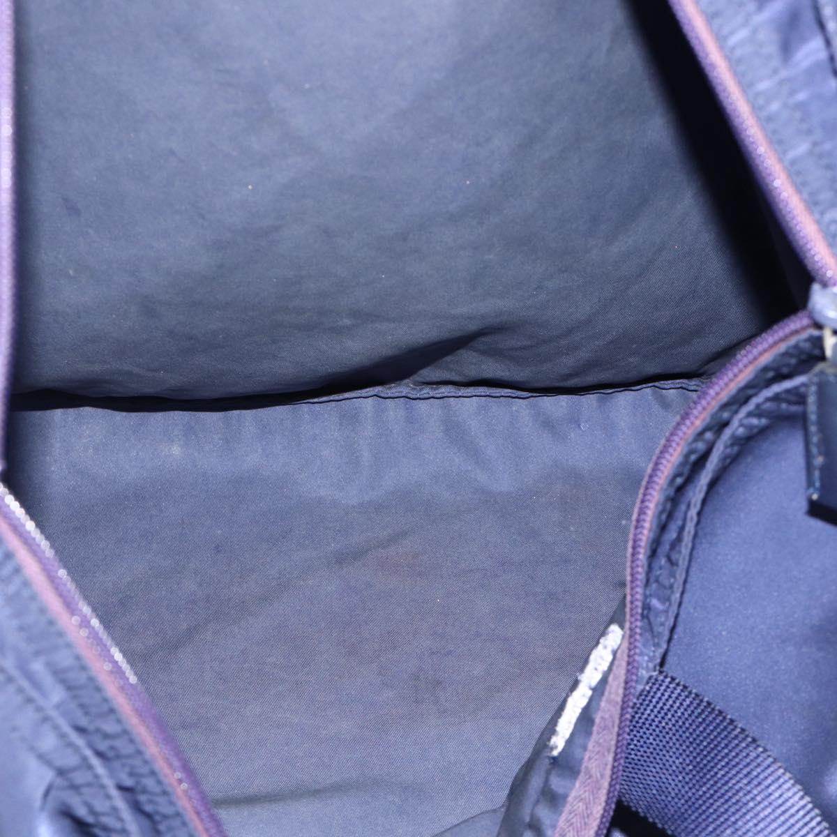 PRADA Tote Bag Nylon Navy Silver Auth 176361A