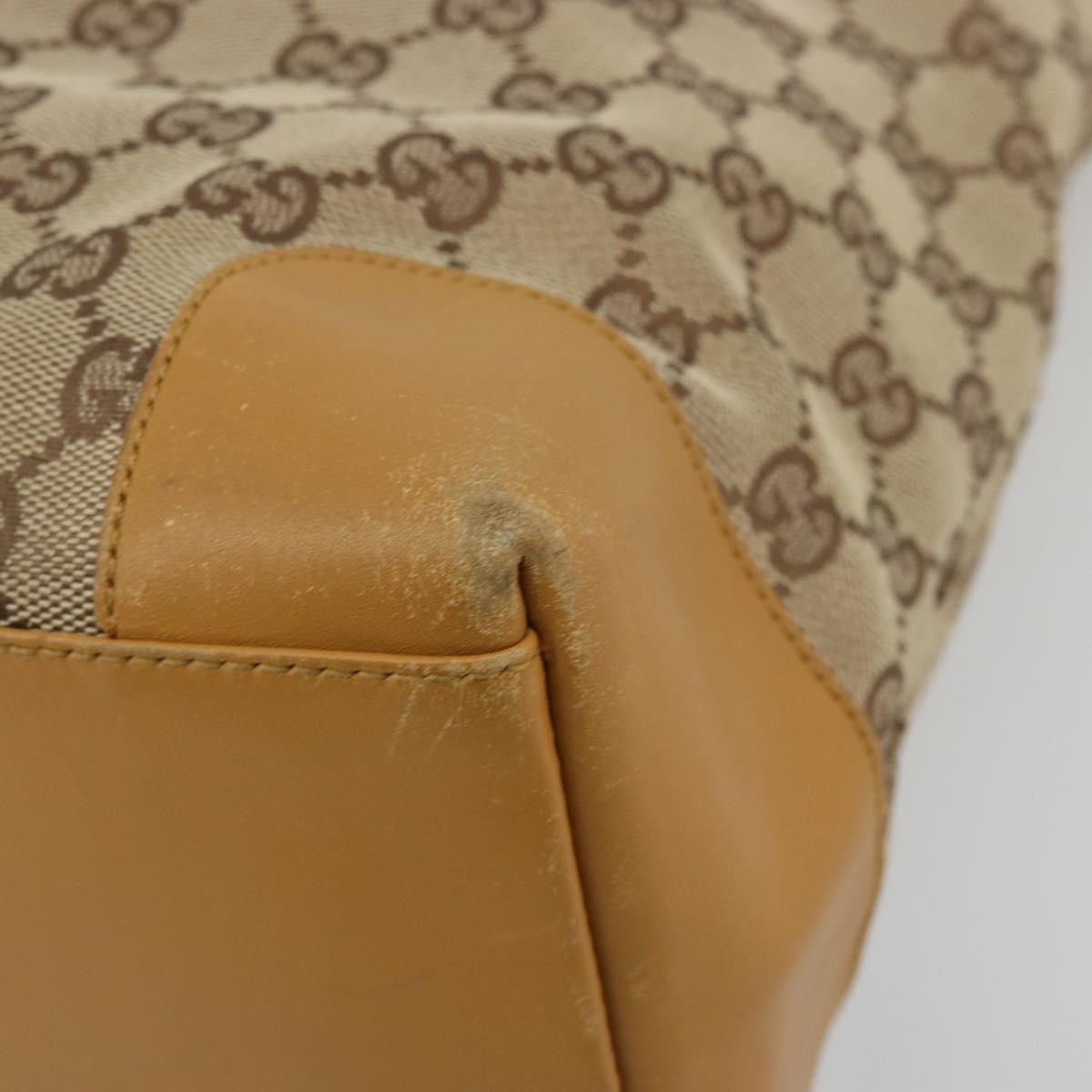 GUCCI GG Canvas Sherry Line Tote Bag Beige Gold 002 1093 3444 Auth 176362
