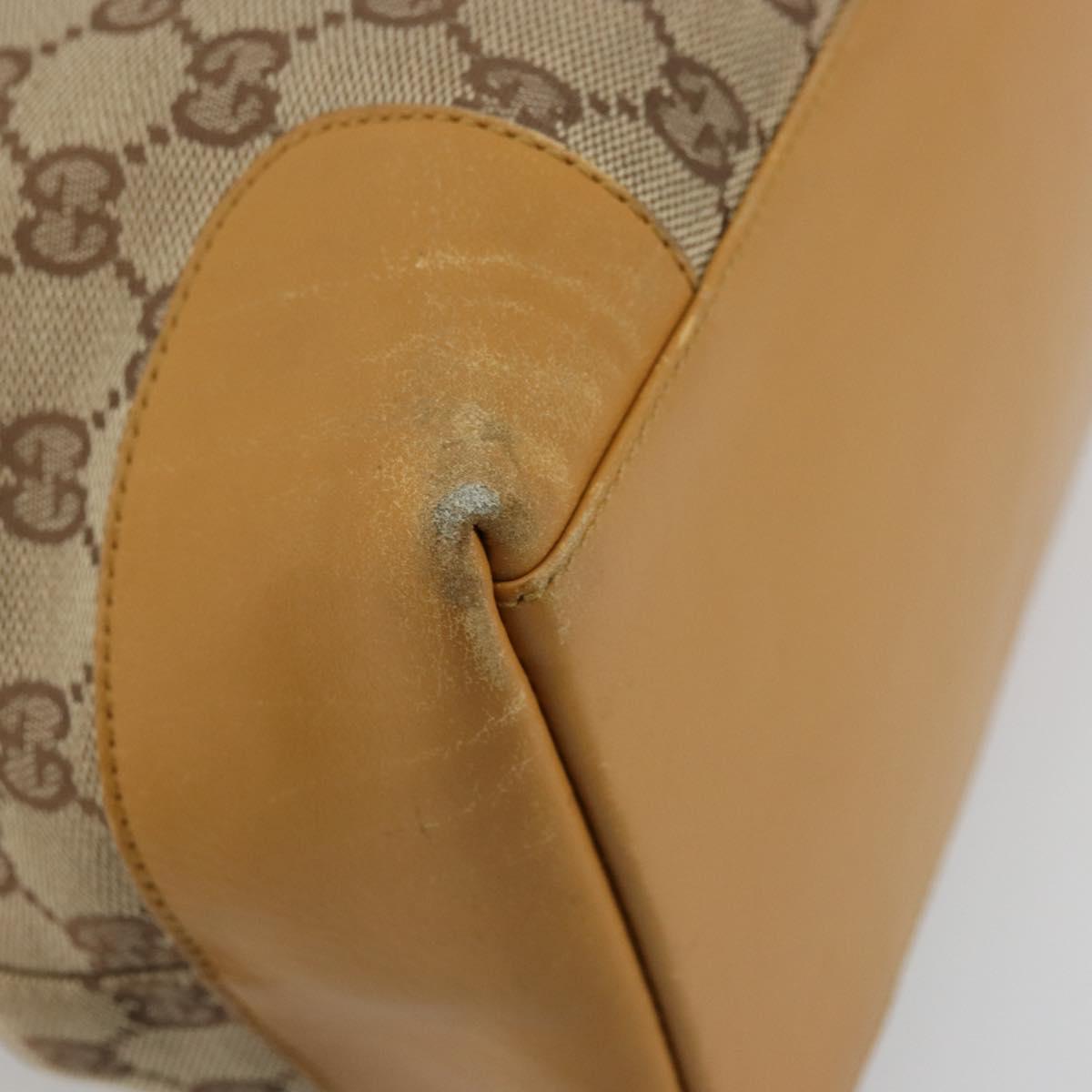 GUCCI GG Canvas Sherry Line Tote Bag Beige Gold 002 1093 3444 Auth 176362