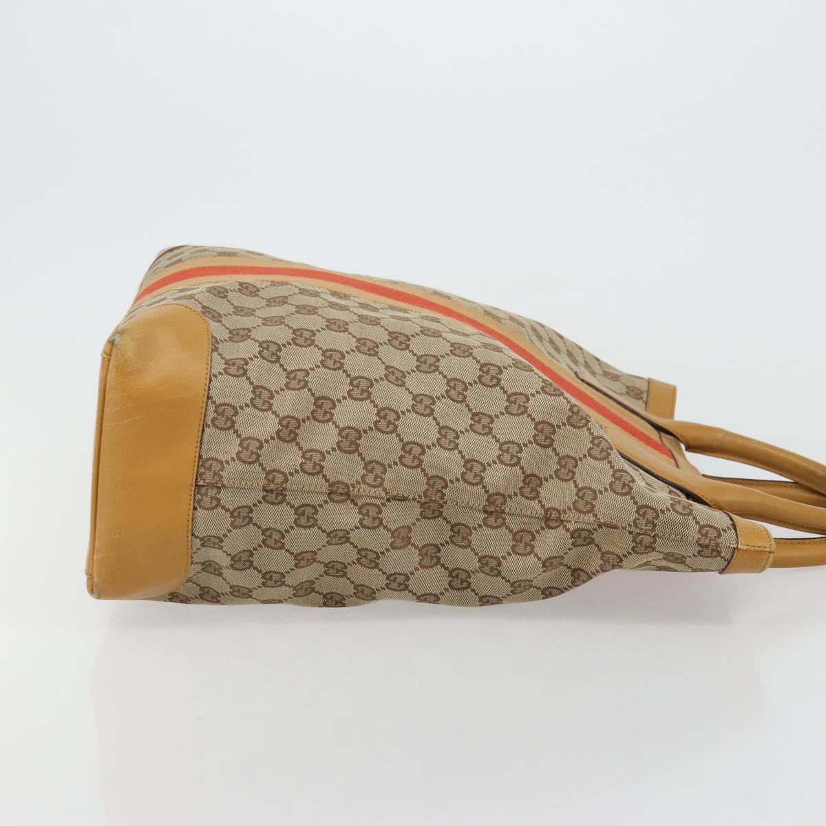 GUCCI GG Canvas Sherry Line Tote Bag Beige Gold 002 1093 3444 Auth 176362