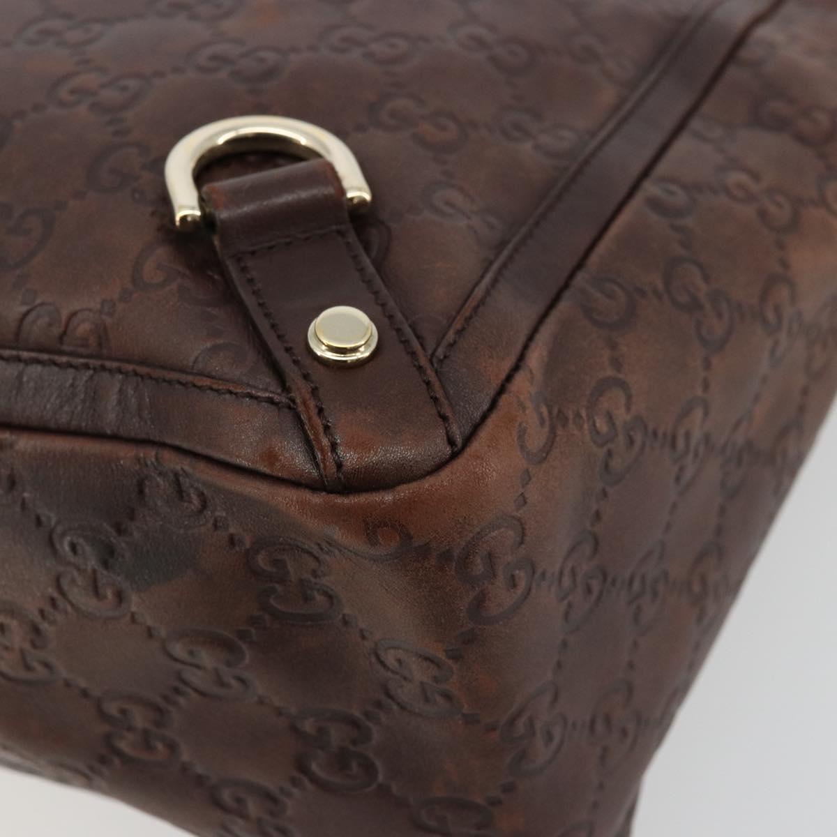GUCCI GG Canvas Guccissima Tote Bag Leather Brown Gold 141472 Auth 176366