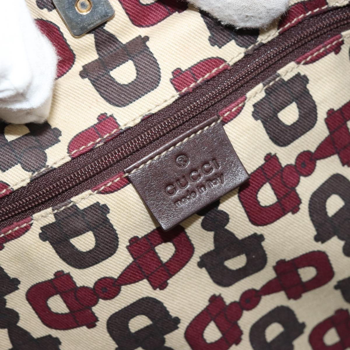 GUCCI GG Canvas Guccissima Tote Bag Leather Brown Gold 141472 Auth 176366