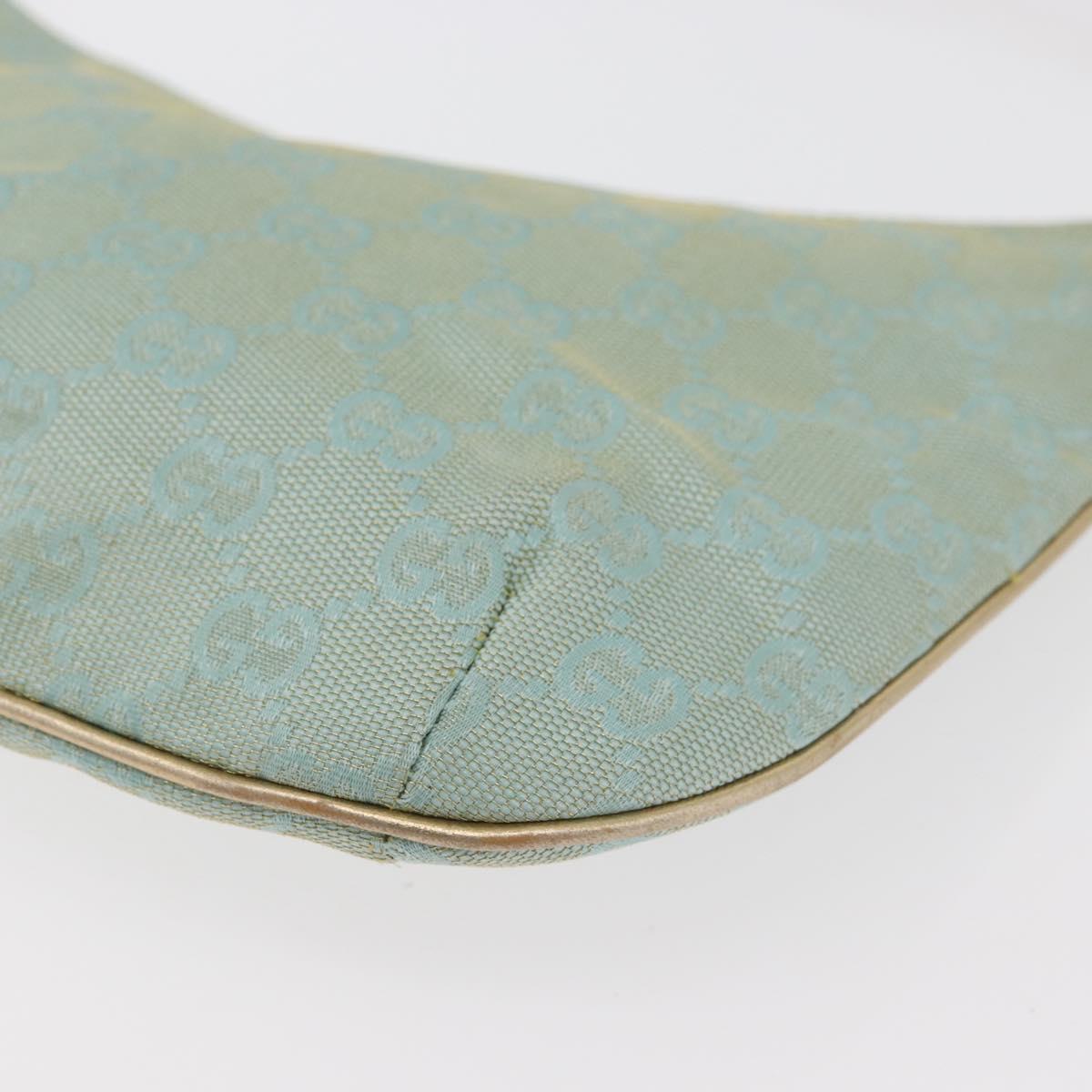 GUCCI GG Canvas Shoulder Bag Light Blue Gold 005 0813 Auth 176372A