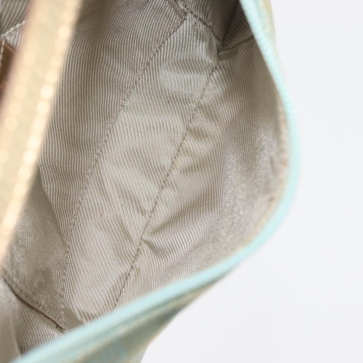 GUCCI GG Canvas Shoulder Bag Light Blue Gold 005 0813 Auth 176372A