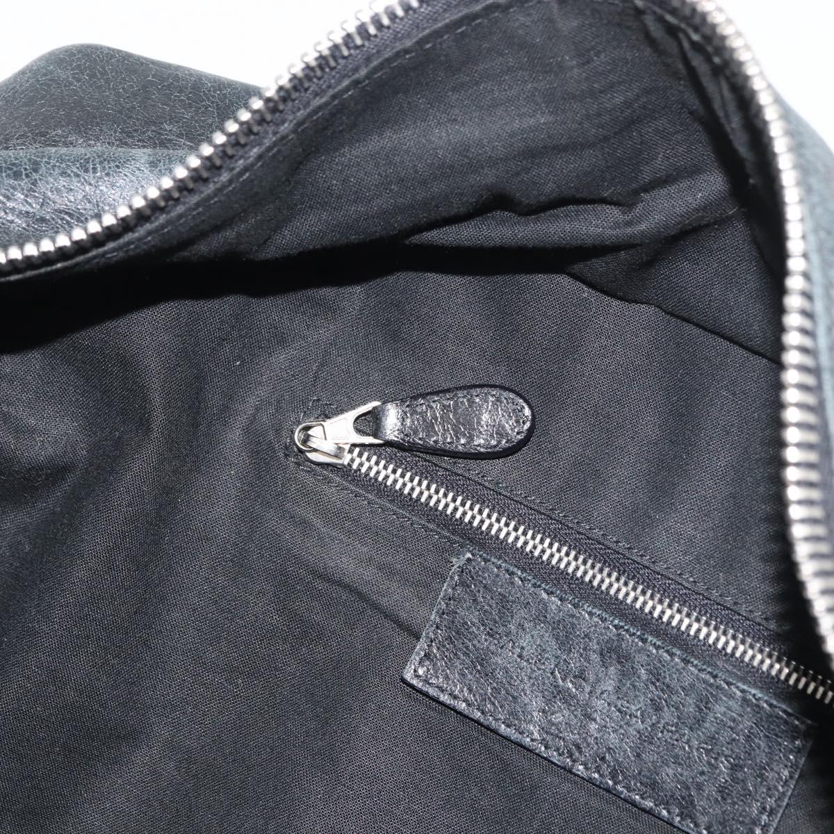 BALENCIAGA The Matelasse Hand Bag Leather Black Silver 168031 Auth 176383A