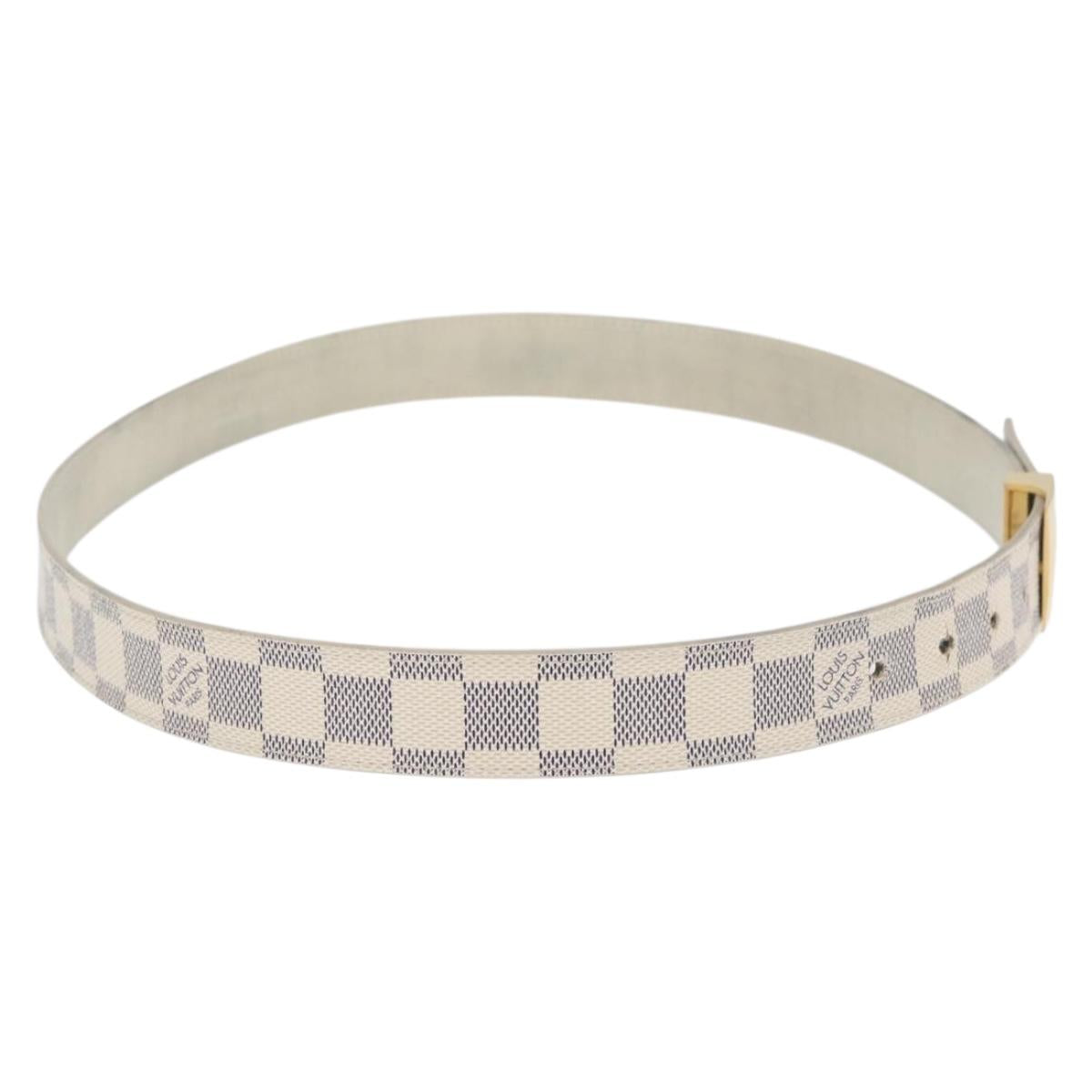 LOUIS VUITTON Damier Azur Ceinture Carre Belt 40.2"" M9678 LV Auth 176407