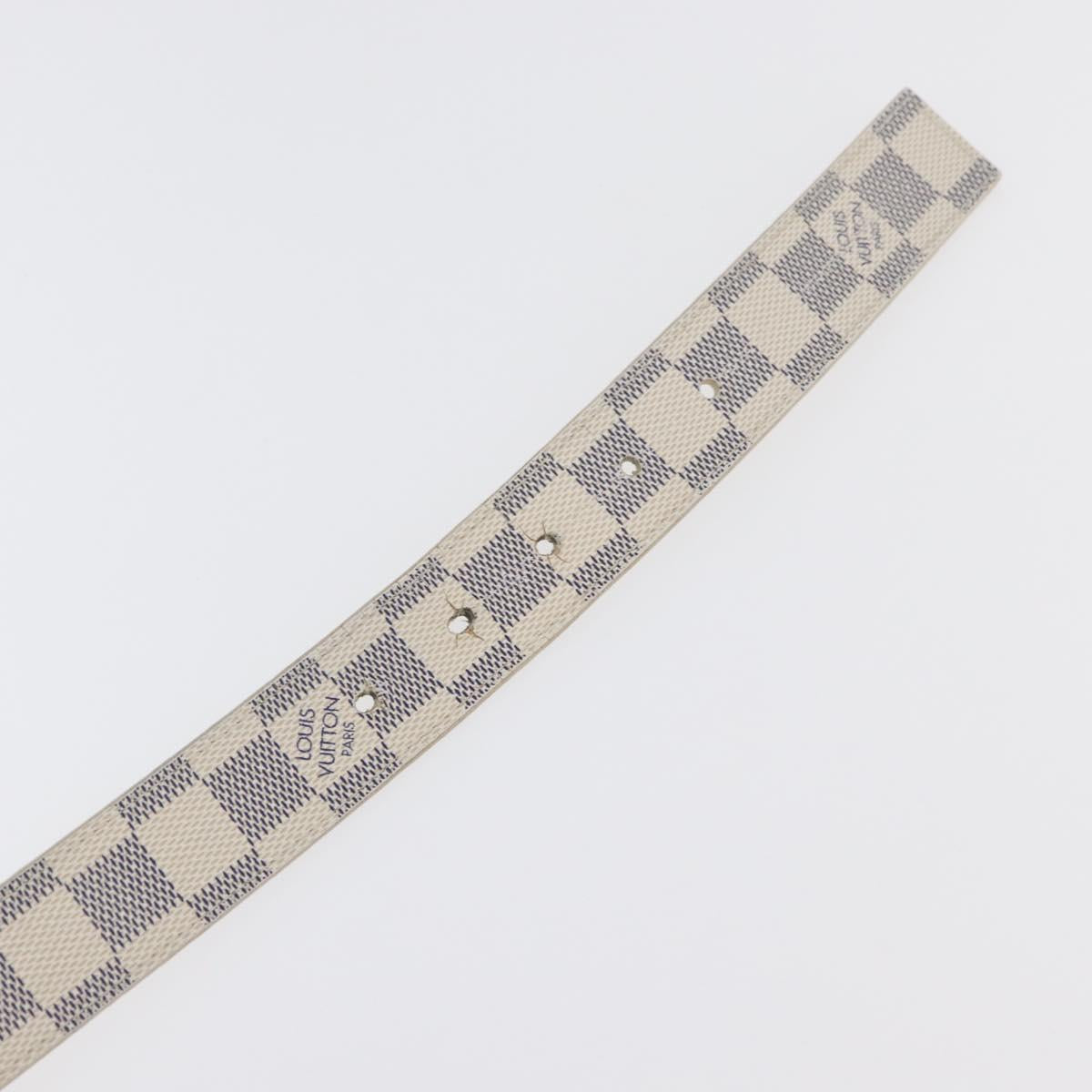 LOUIS VUITTON Damier Azur Ceinture Carre Belt 40.2"" M9678 LV Auth 176407