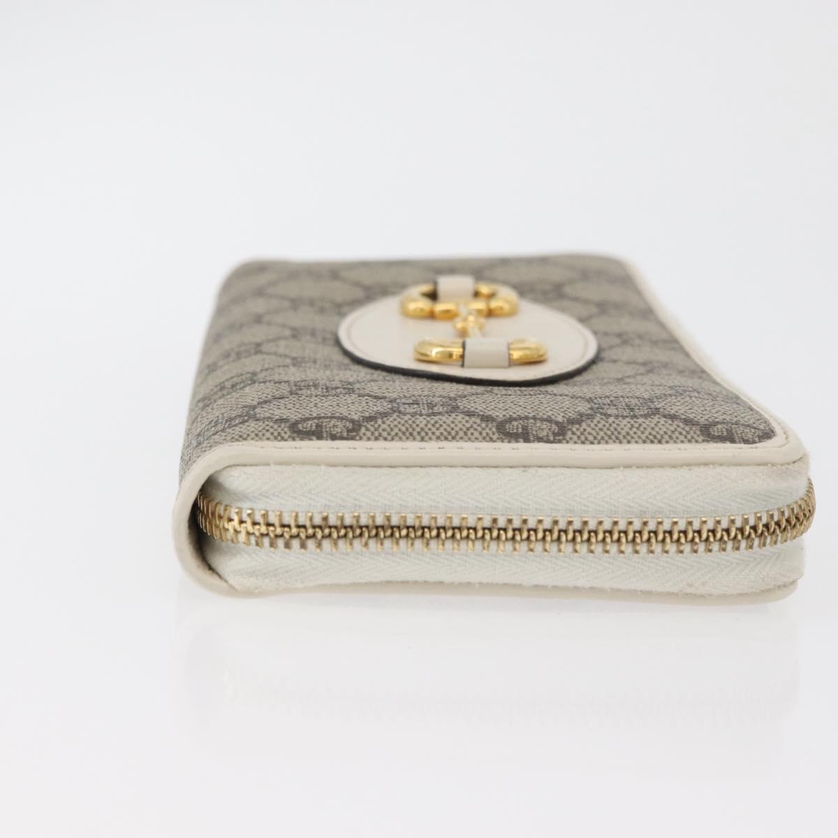 GUCCI Horsebit Long Wallet PVC Beige Gold 621889 Auth 176415A